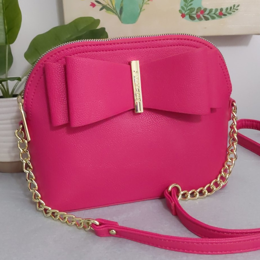 Betsey Johnson Pink Bow Crossbody Bag